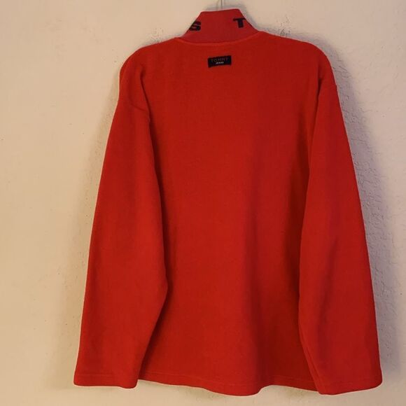 VTG Tommy Hilfiger Jeans Men’s 1/4 Zip Red Fleece Pullover Sweater Size XL - Picture 2 of 10